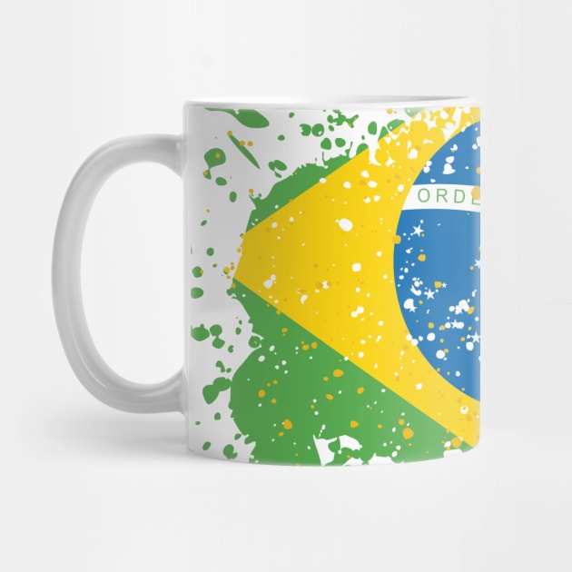 Grunge Brazilian Flag by Jamie Lee Art